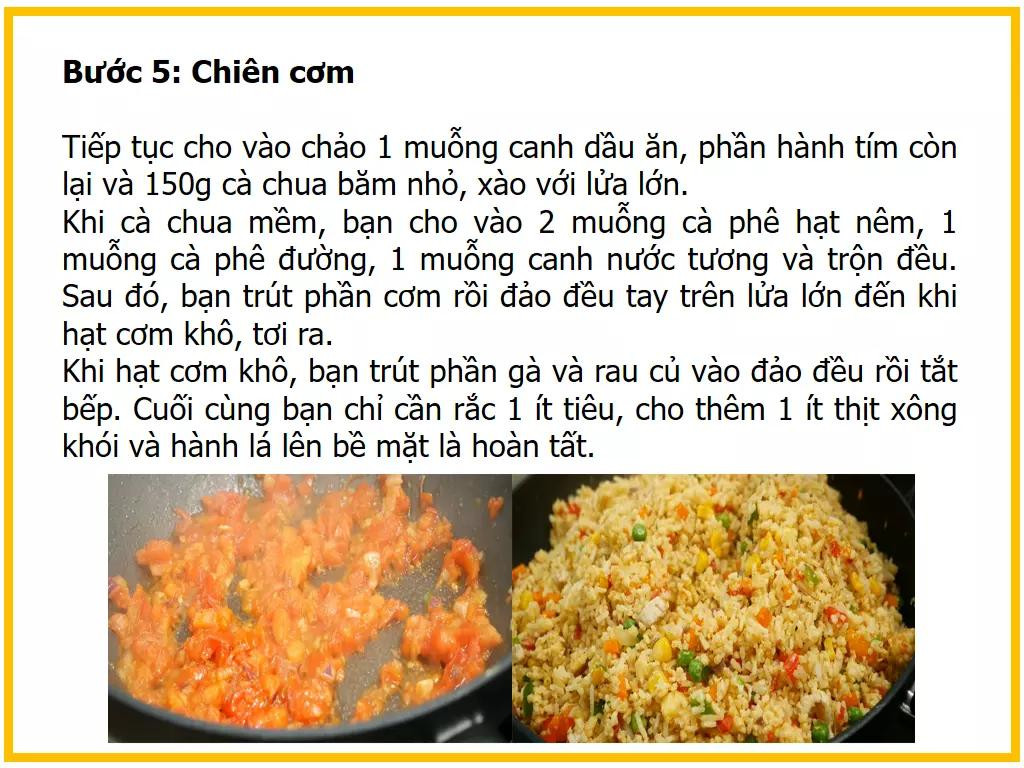 Công thức làm cơm chiên gà xé thập cẩm