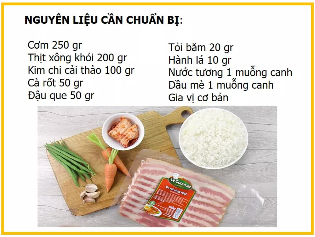 Công thức làm cơm chiên thịt xông khói