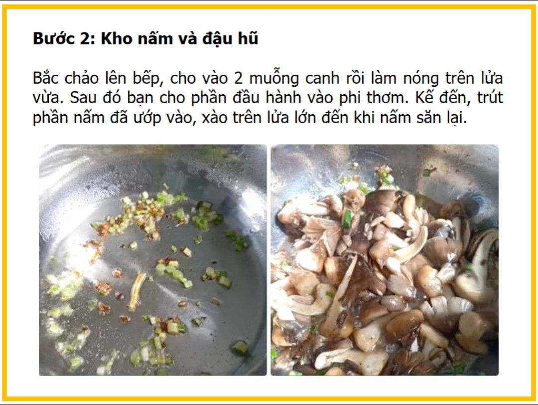 Công thức làm đậu hũ kho nấm rơm