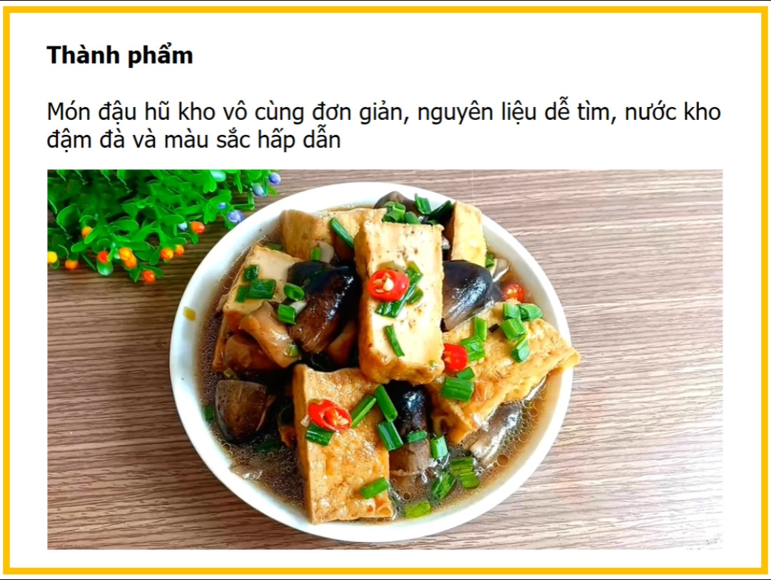 Công thức làm đậu hũ kho nấm rơm