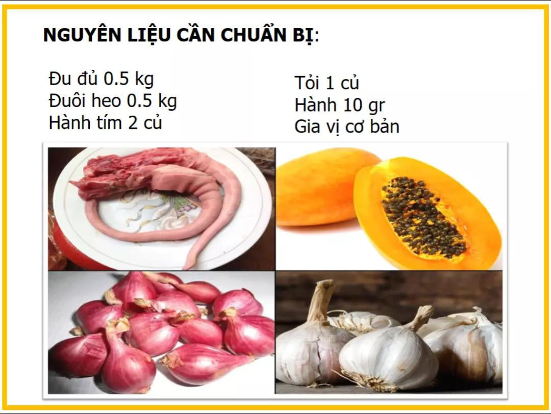 Công thức làm đuôi heo hầm đu đủ