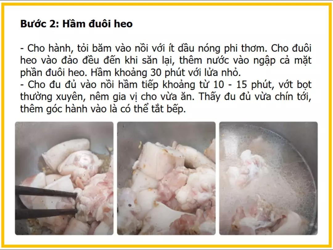 Công thức làm đuôi heo hầm đu đủ