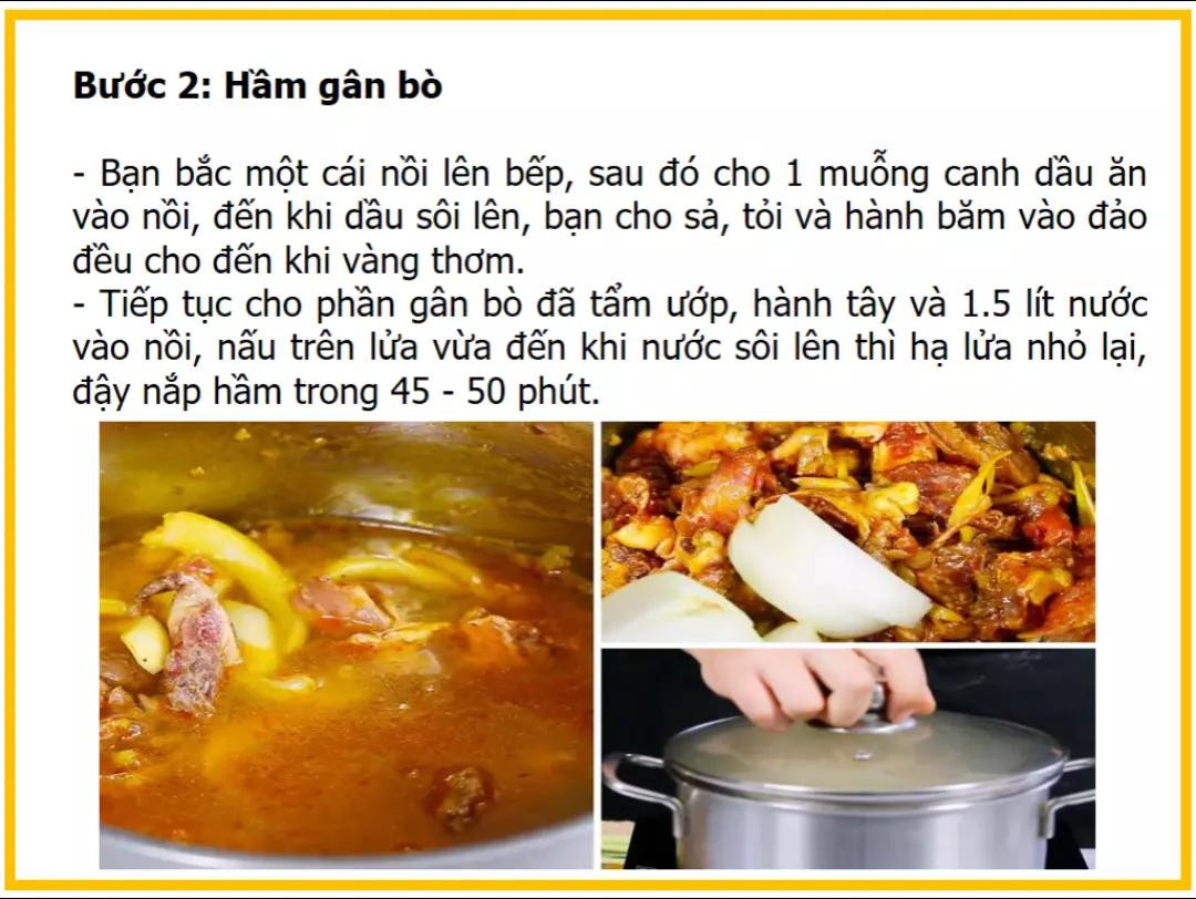 Công thức làm gân bò hầm cà ri