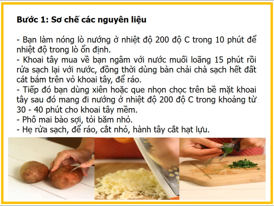 Công thức làm khoai tây nướng trứng