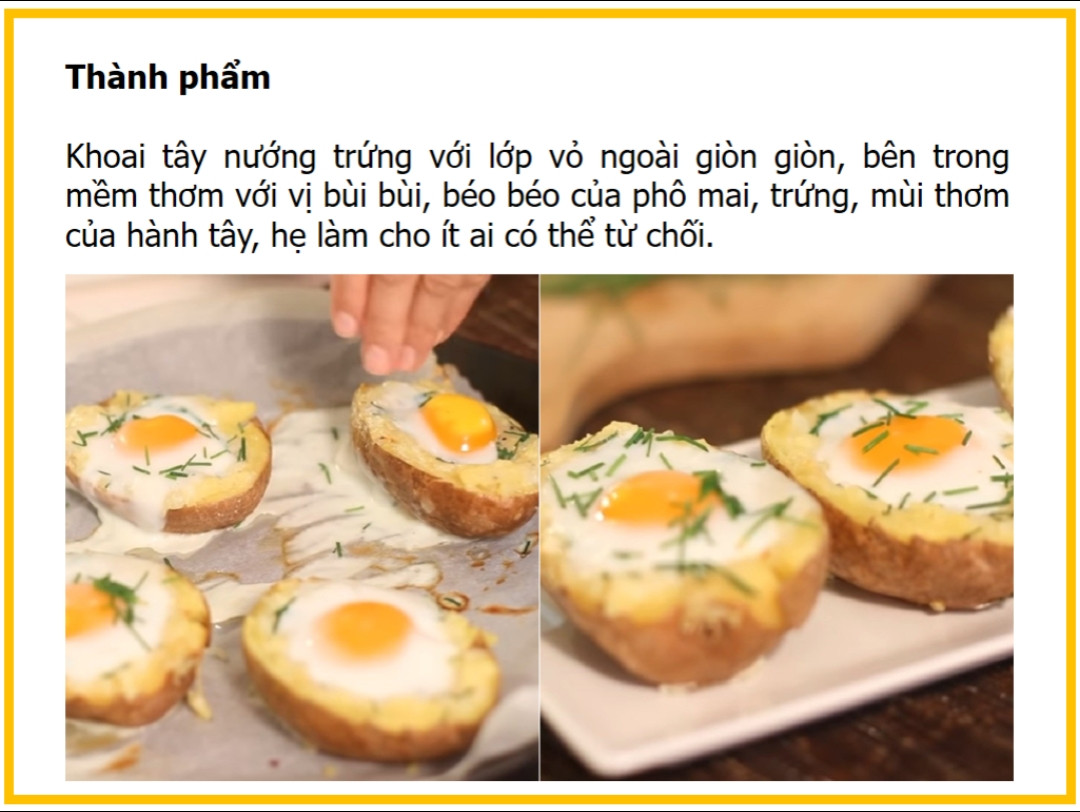 Công thức làm khoai tây nướng trứng