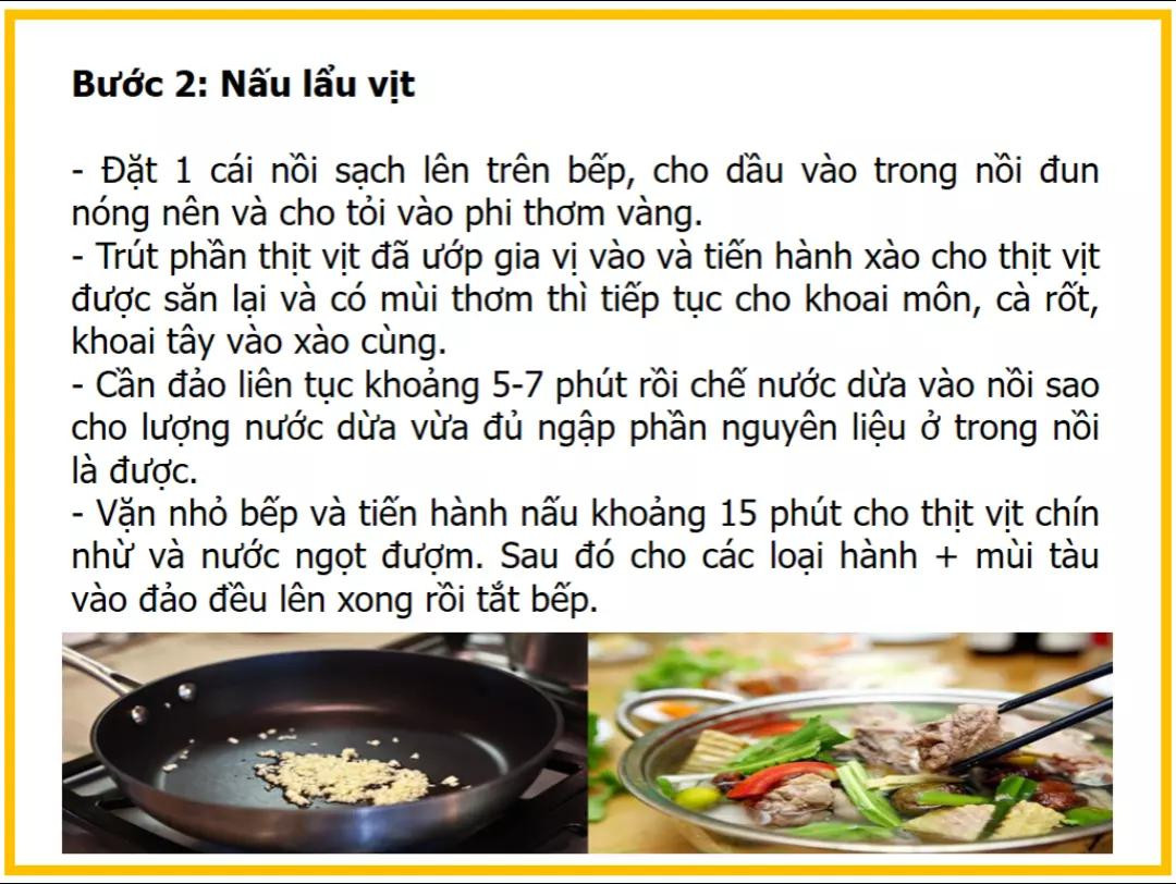 Công thức làm lẩu vịt nước dừa.