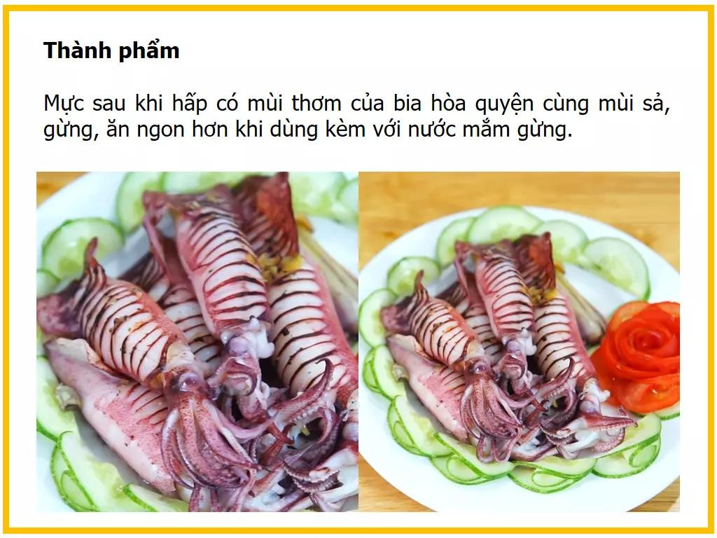 Công thức làm mực hấp bia.