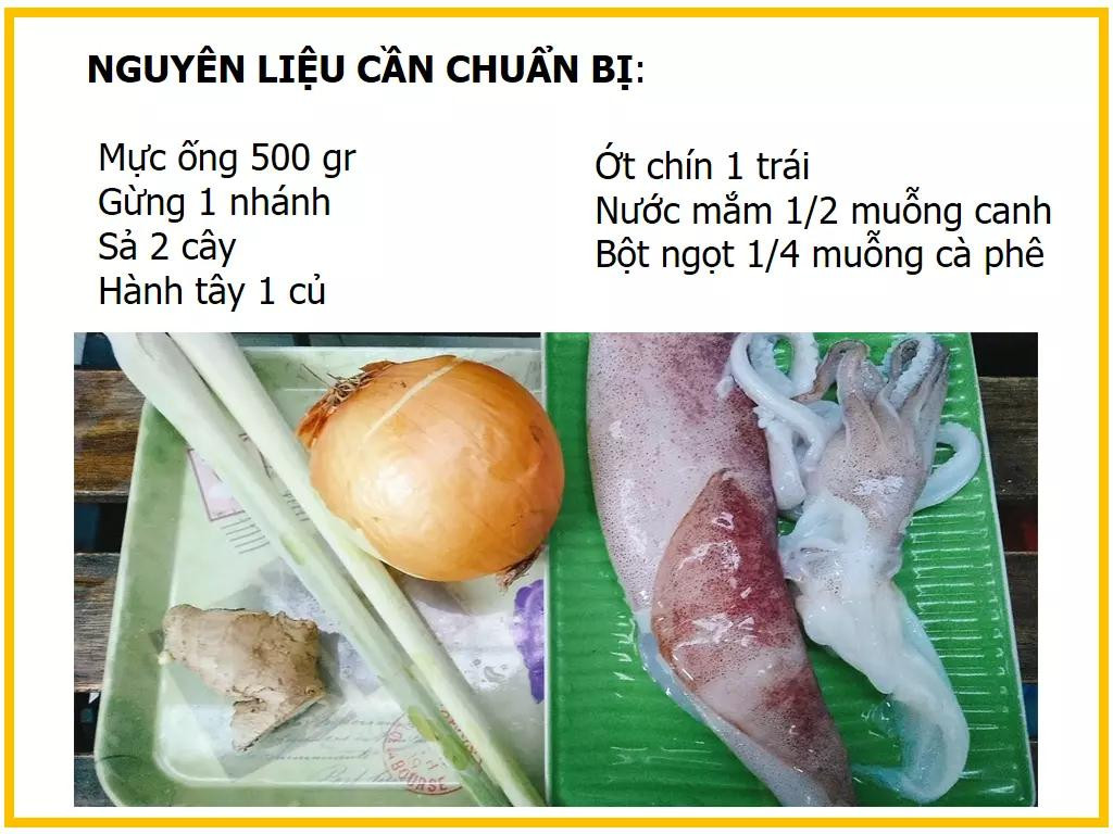 công thức làm mực hấp gừng sả