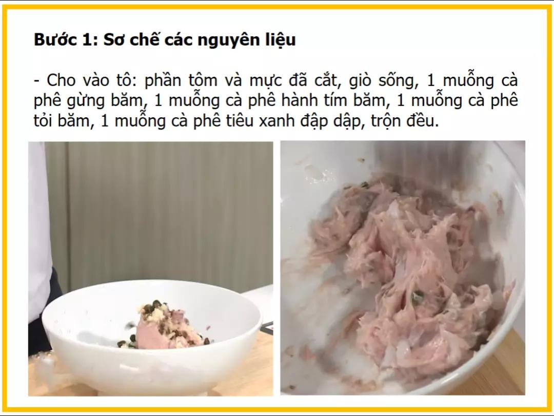 Công thức làm mực nhồi tôm sốt tiêu đen