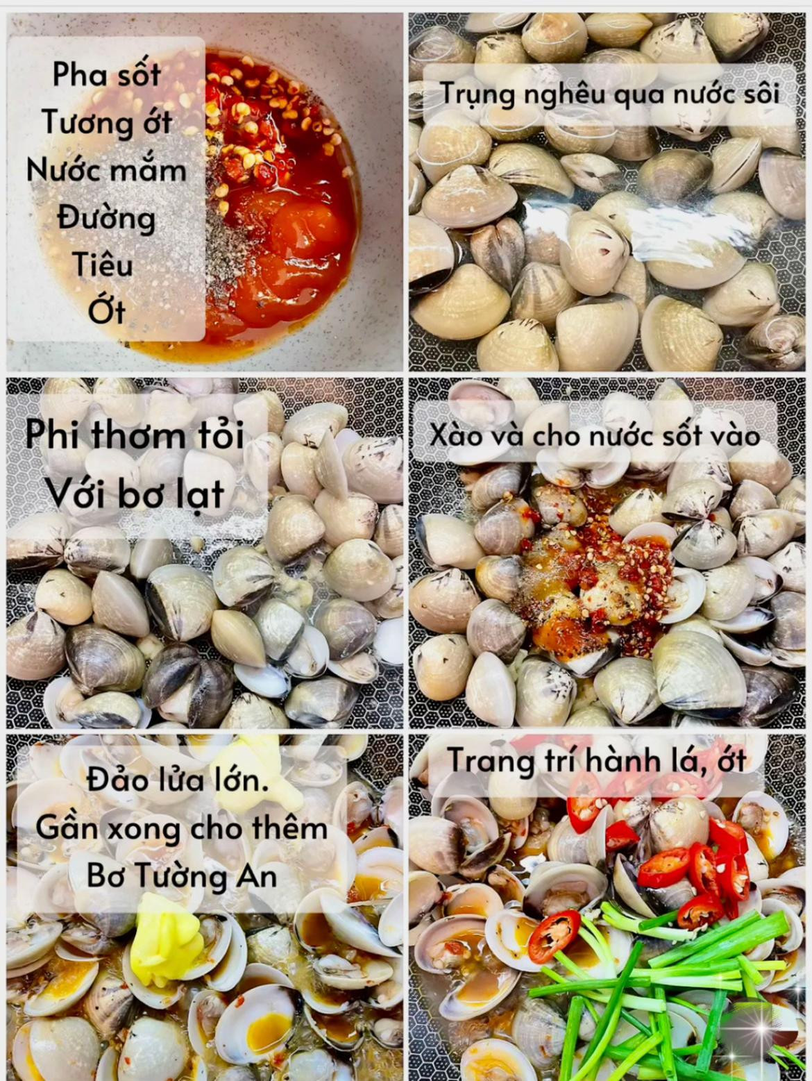 công thức làm nghêu xào bơ cay