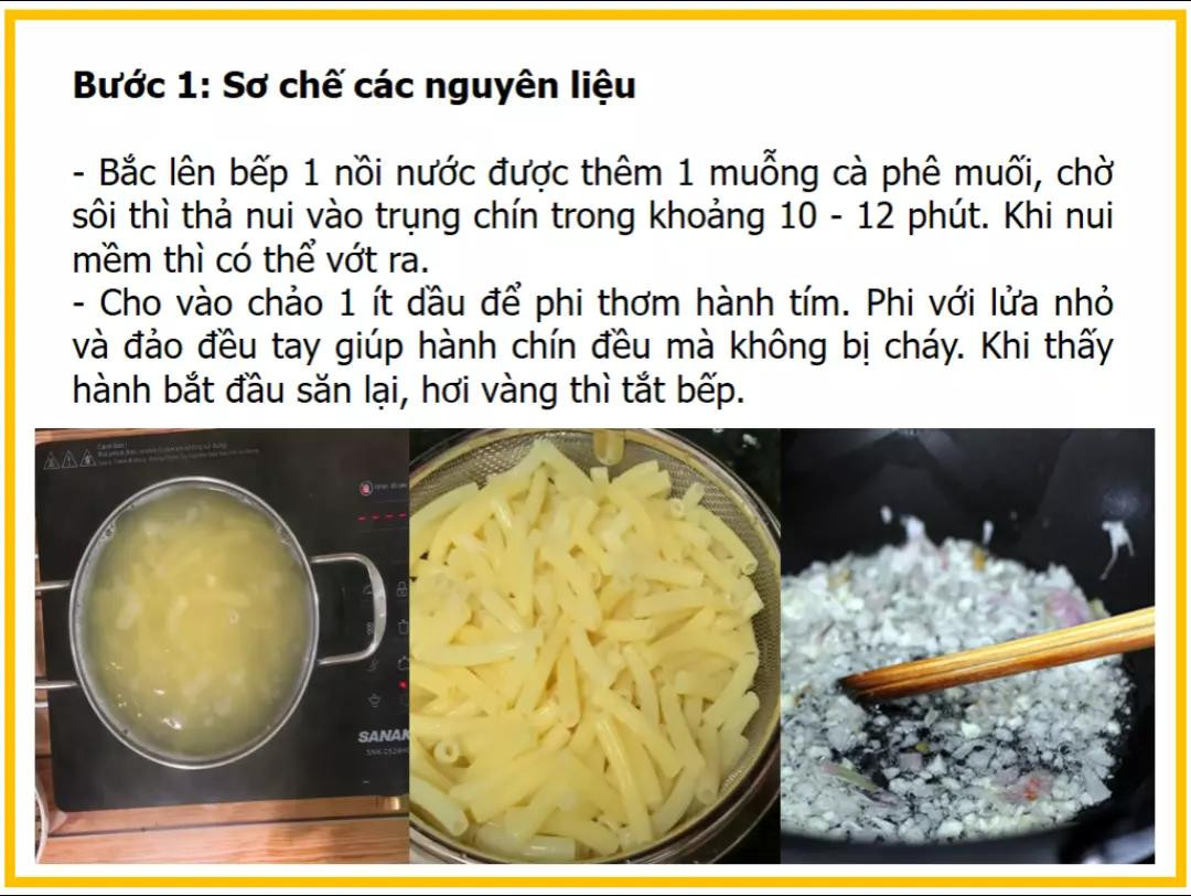 Công thức làm nui gà xé rau củ