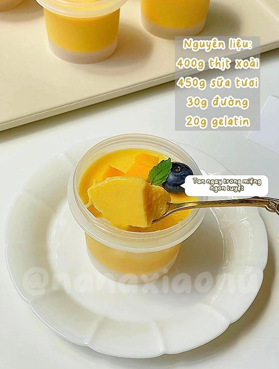 công thức làm pudding xoài