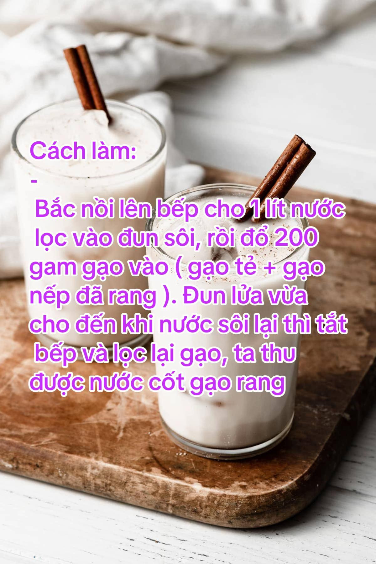 Công thức làm sữa gạo thơm ngon.