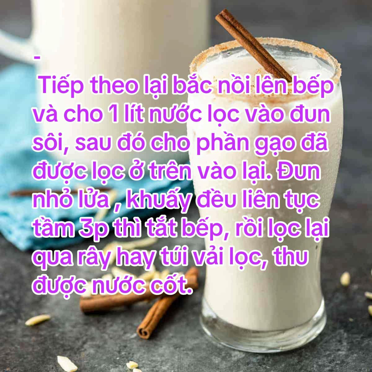 Công thức làm sữa gạo thơm ngon.