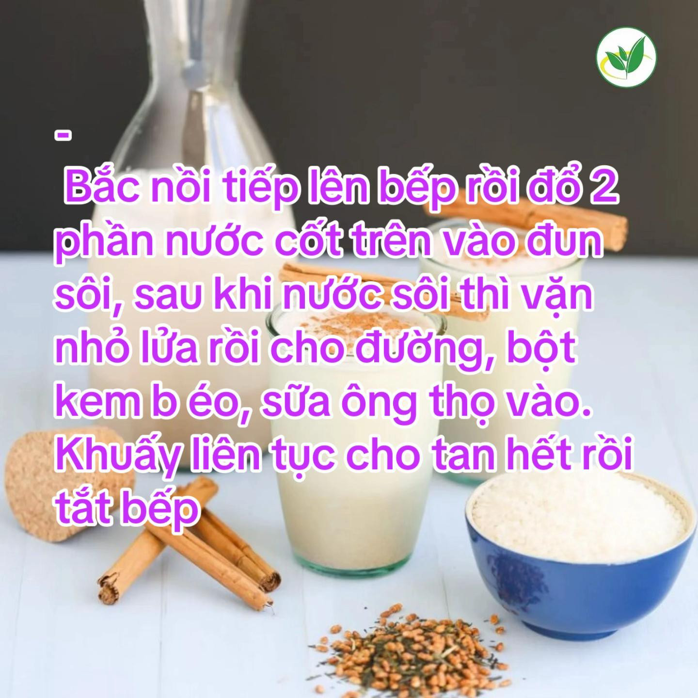 Công thức làm sữa gạo thơm ngon.