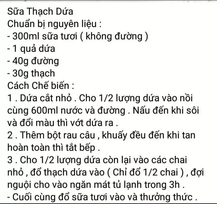 công thức làm sữa thạch đào, sữa thạch chanh dây, sữa thạch dứa, sữa thạch nho, sữa thạch trà chanh.