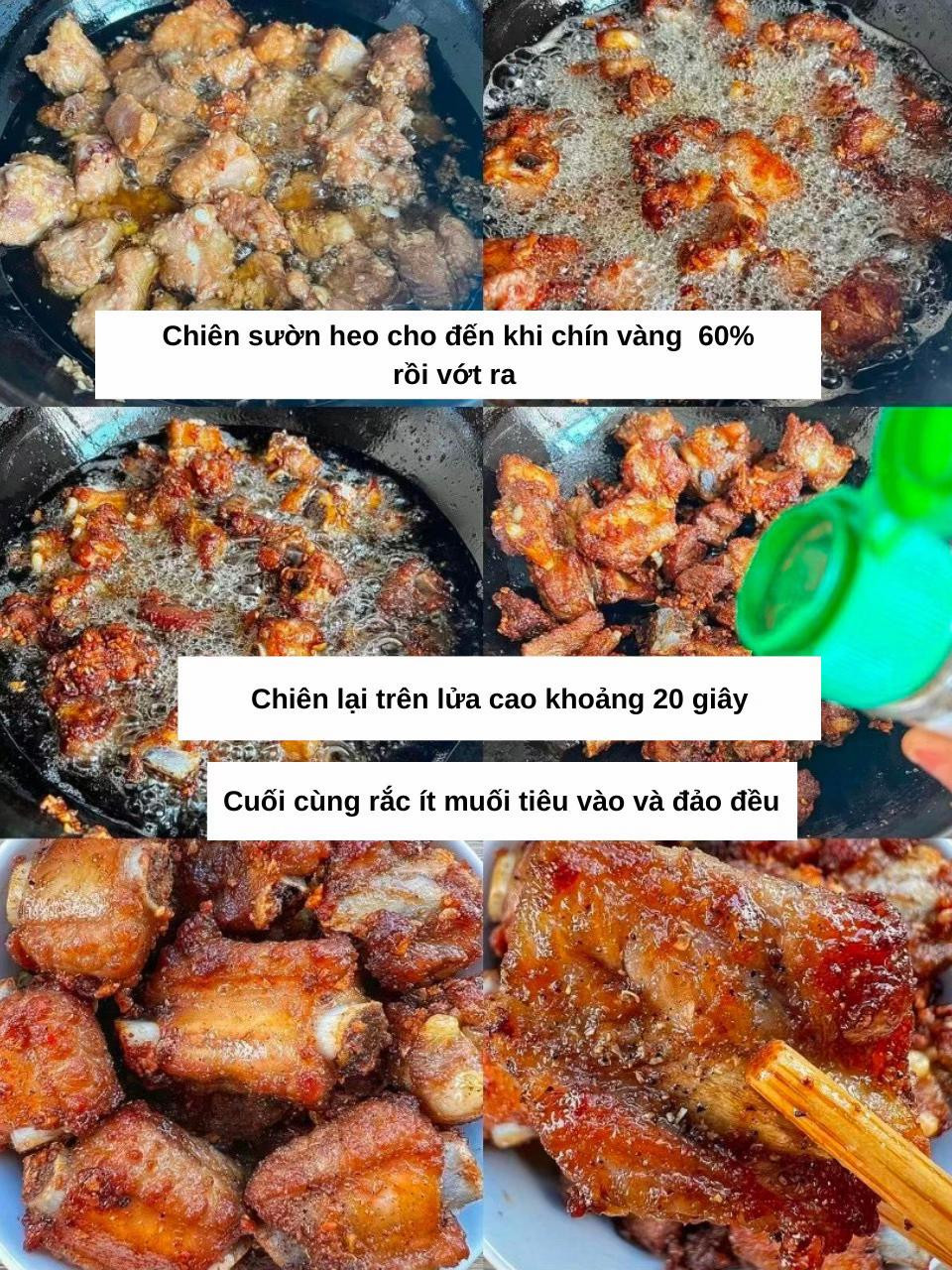 Công thức làm sườn heo chiên muối tỏi