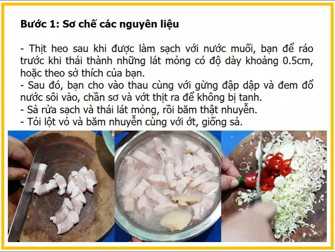 Công thức làm thịt heo kho sả