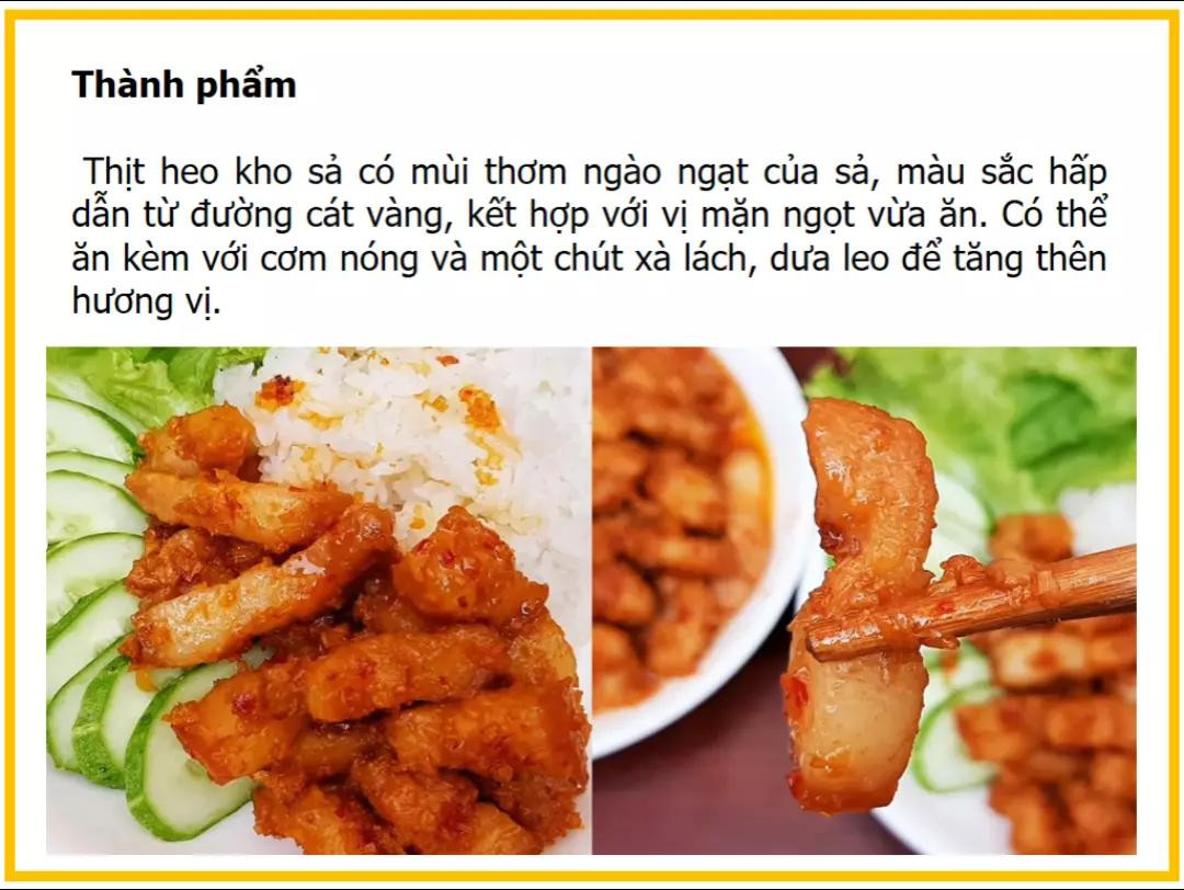 Công thức làm thịt heo kho sả