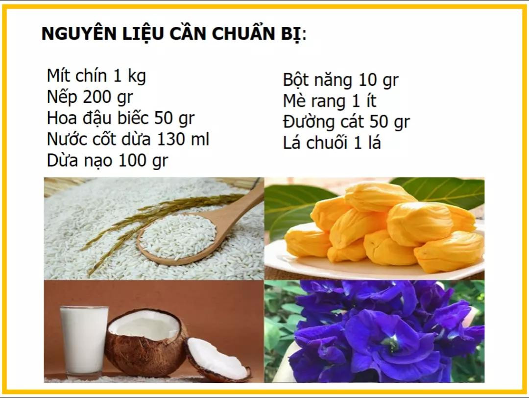 Công thức làm xôi mít hoa đậu biếc