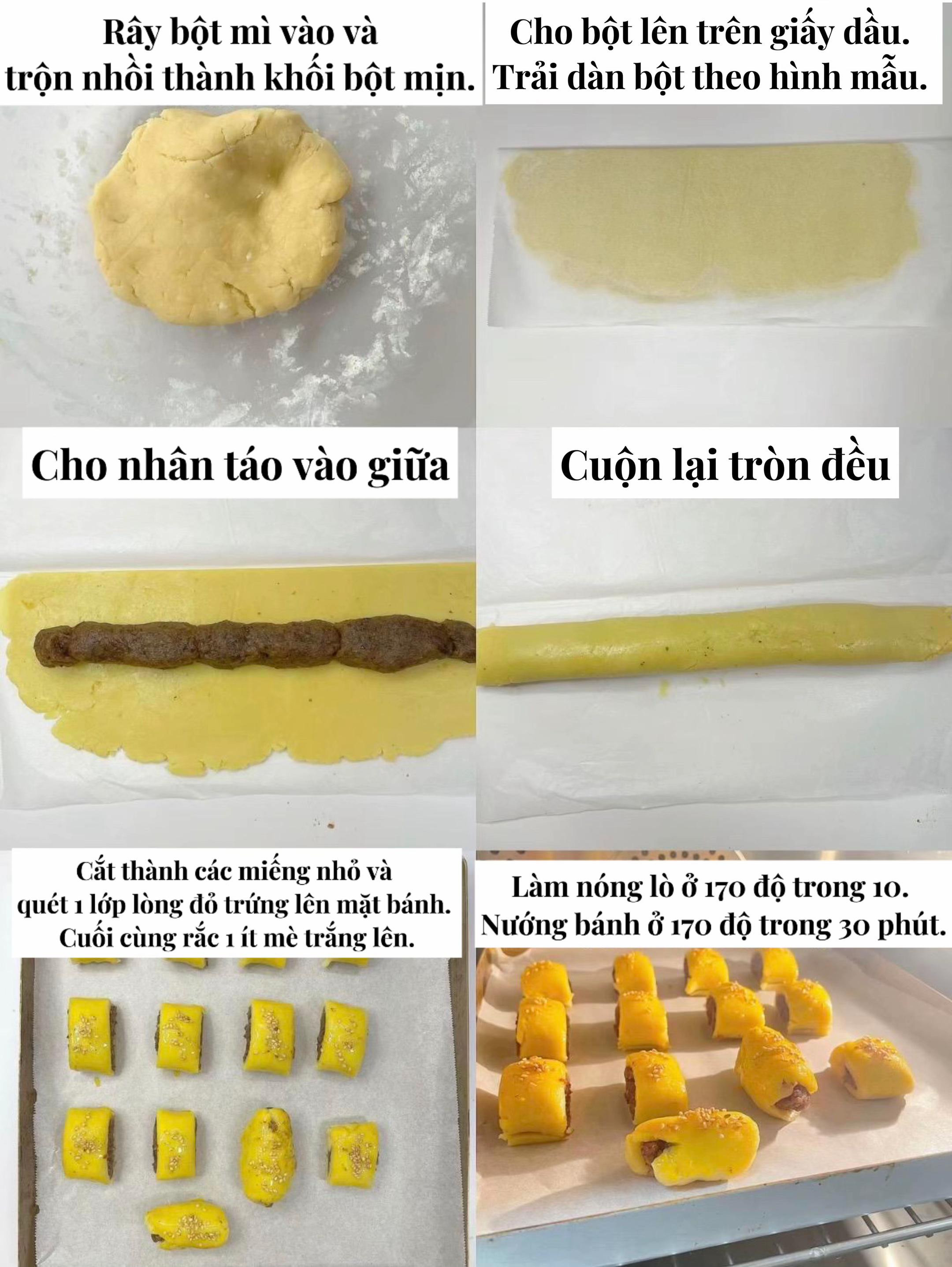 công thức món Bánh cuộn táo đỏ