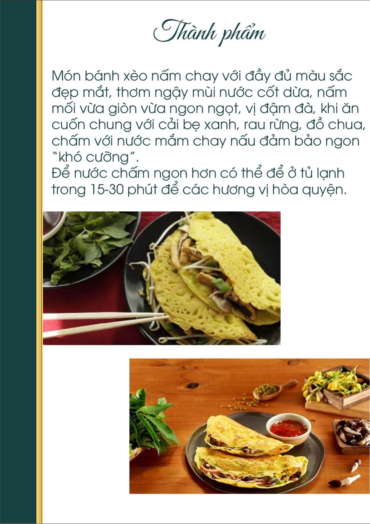 Công thức nấu ăn chay món: bánh xèo chay