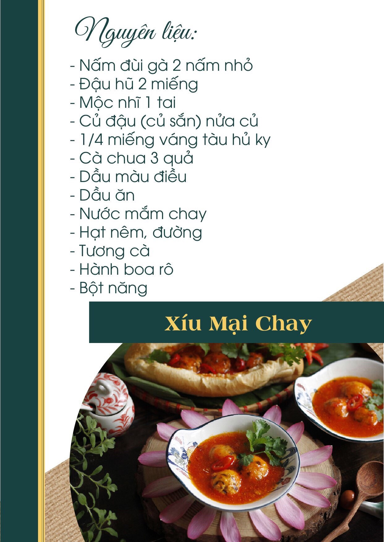 Công thức nấu ăn chay: món xíu mại chay