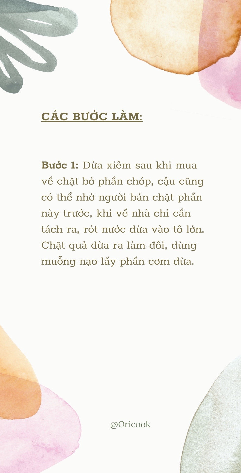 Công thức nước dừa tắc: