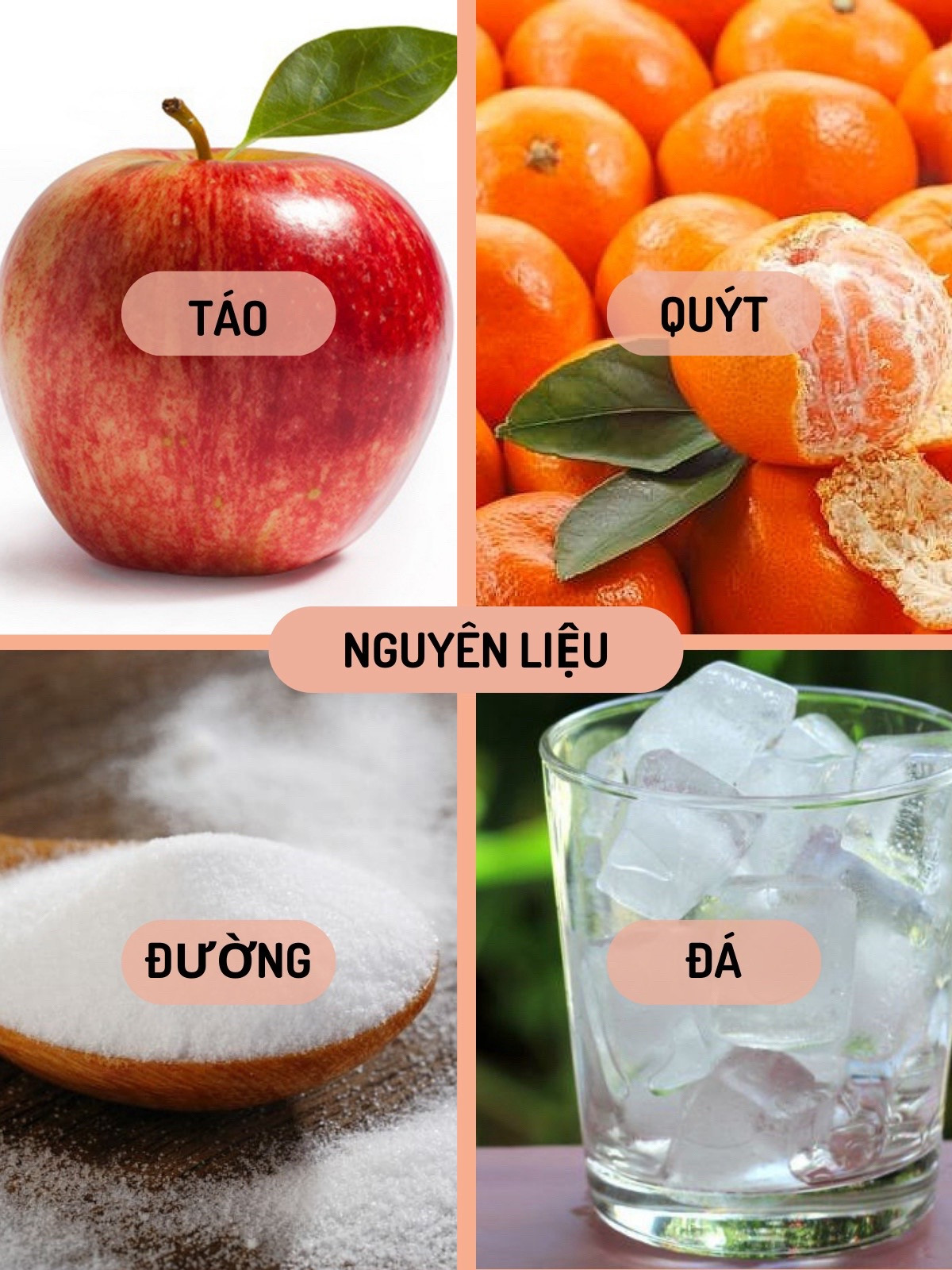 công thức sinh tố táo quýt