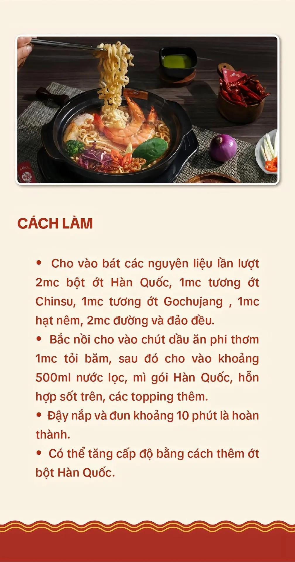 công thức sốt nấu mì cay đơn giản tại nhà.