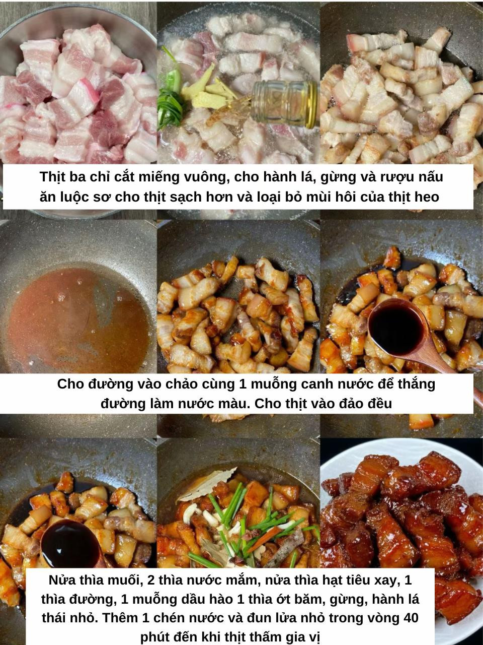 Công thức thịt ba chỉ kho