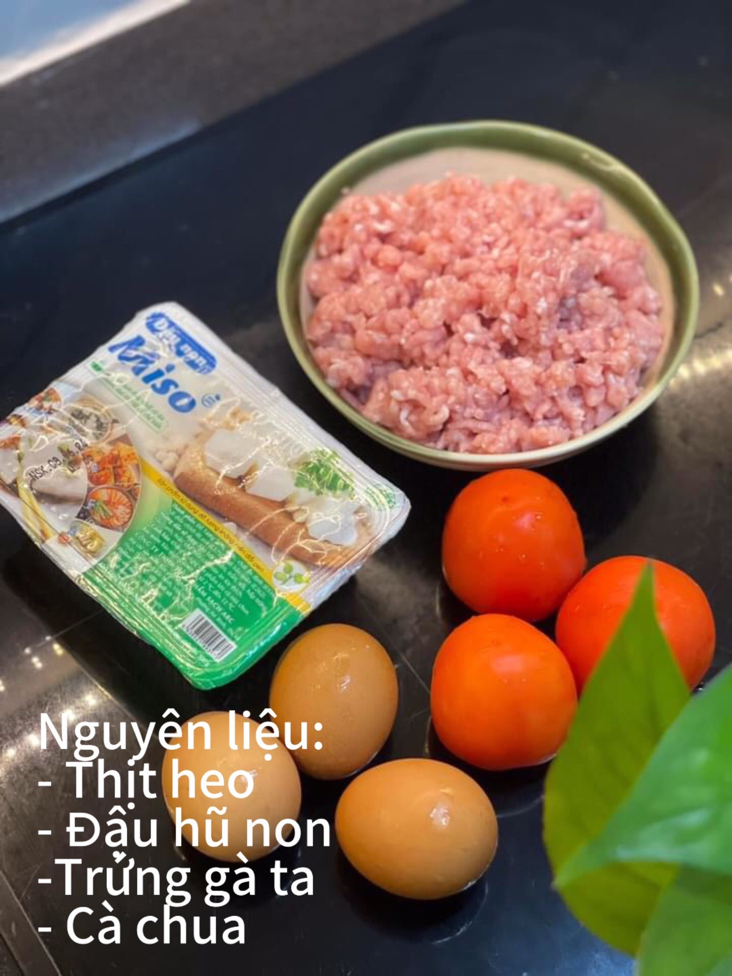 công thức thịt băm sốt đậu hũ non.