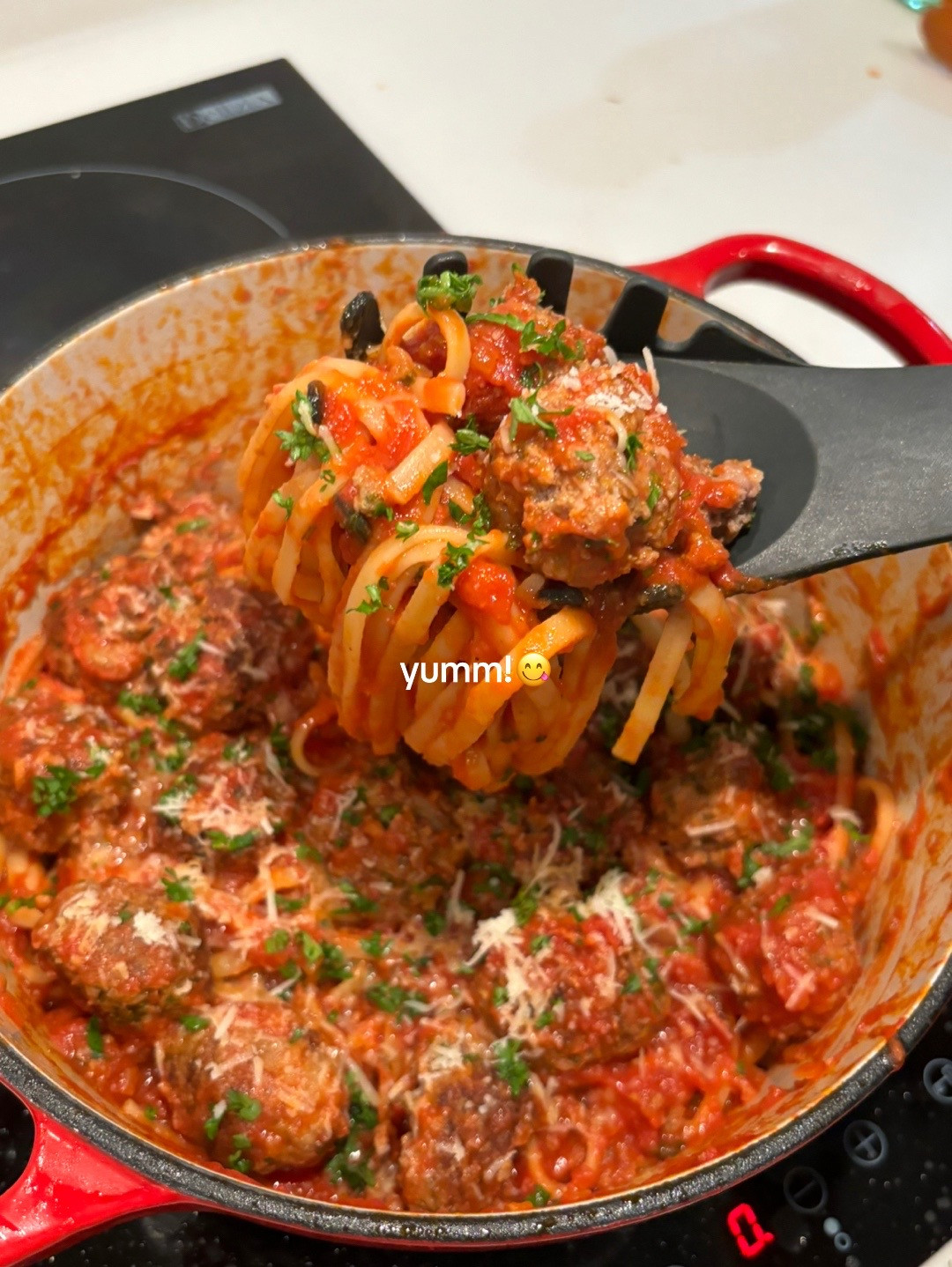 cook dinner with me spaghetti meatballs