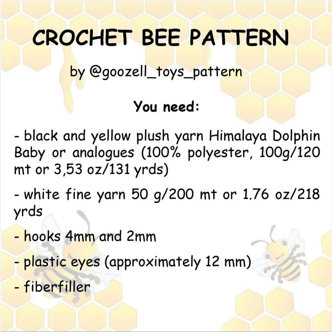 crochet bee pattern