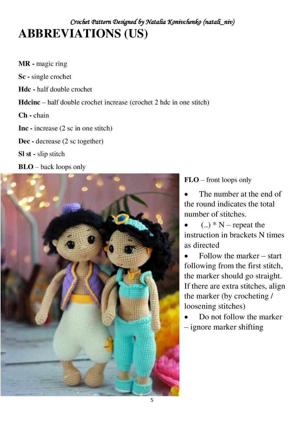 CROCHET PATTERN ALADDIN & ABU