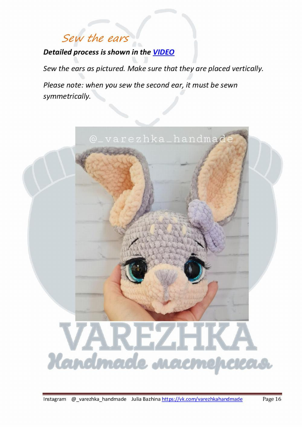 crochet pattern buffy the bunny