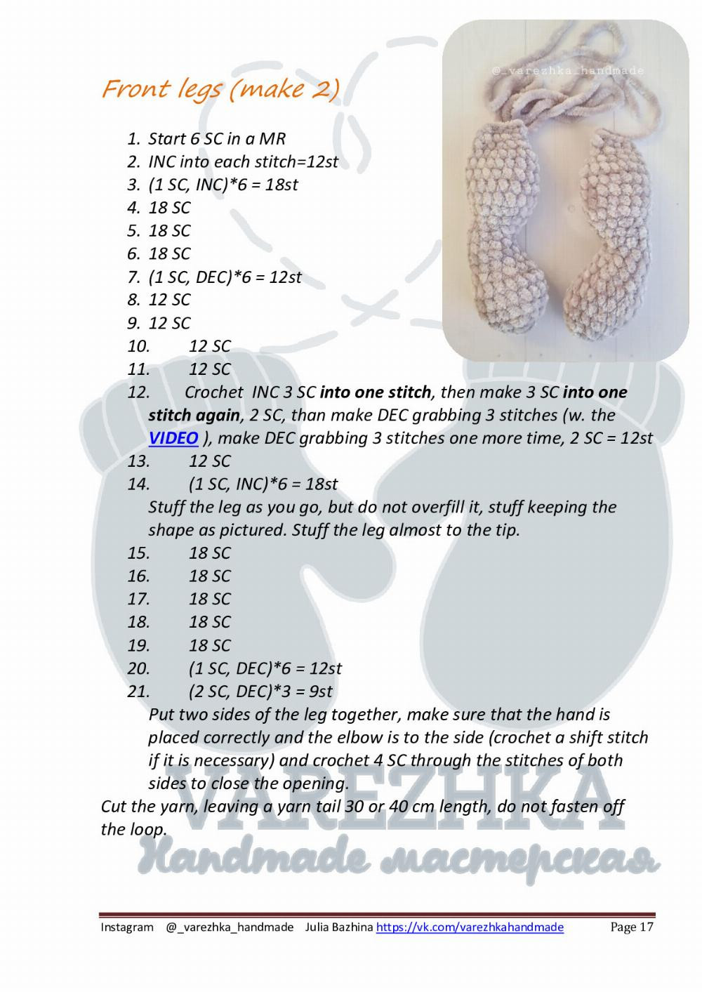 crochet pattern buffy the bunny