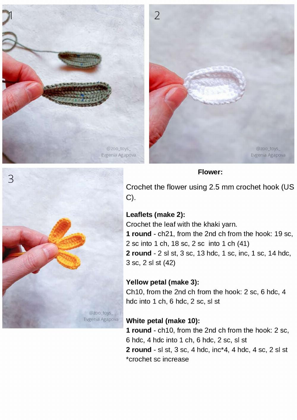 crochet pattern flower in the pot