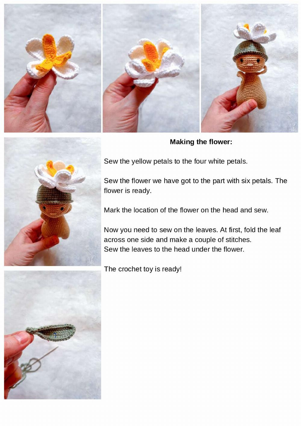 crochet pattern flower in the pot