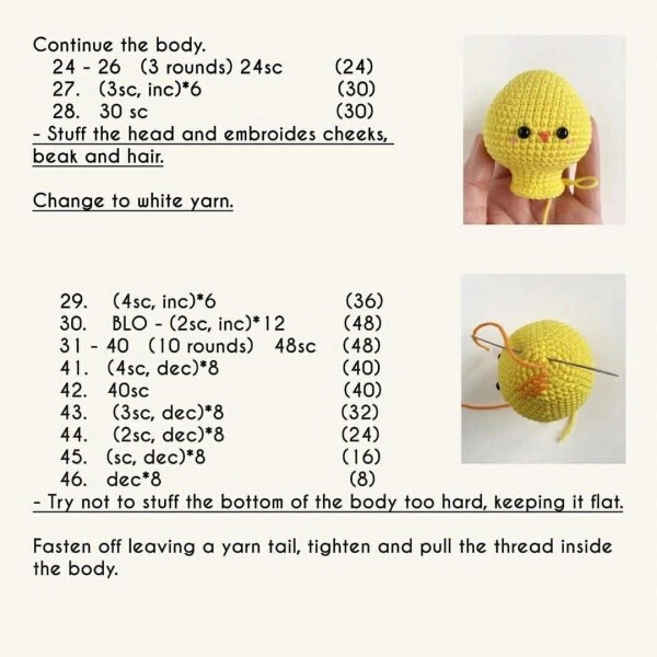 crochet pattern for a chick in an egg