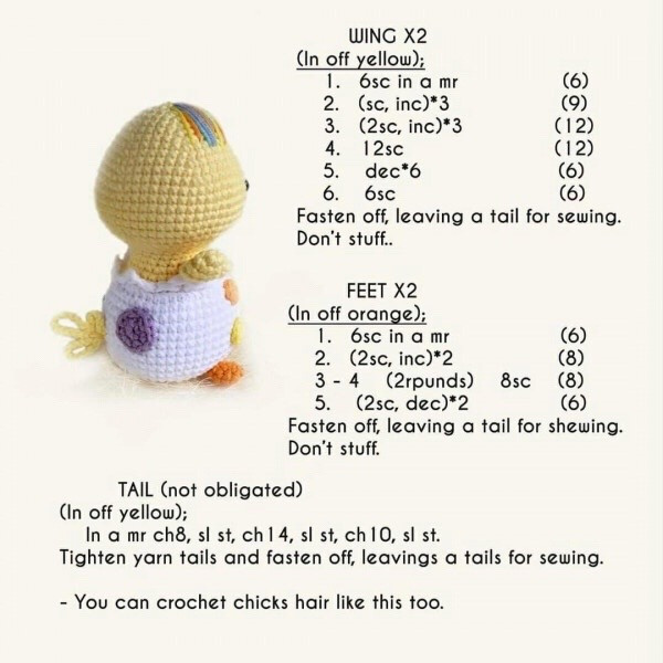 crochet pattern for a chick in an egg