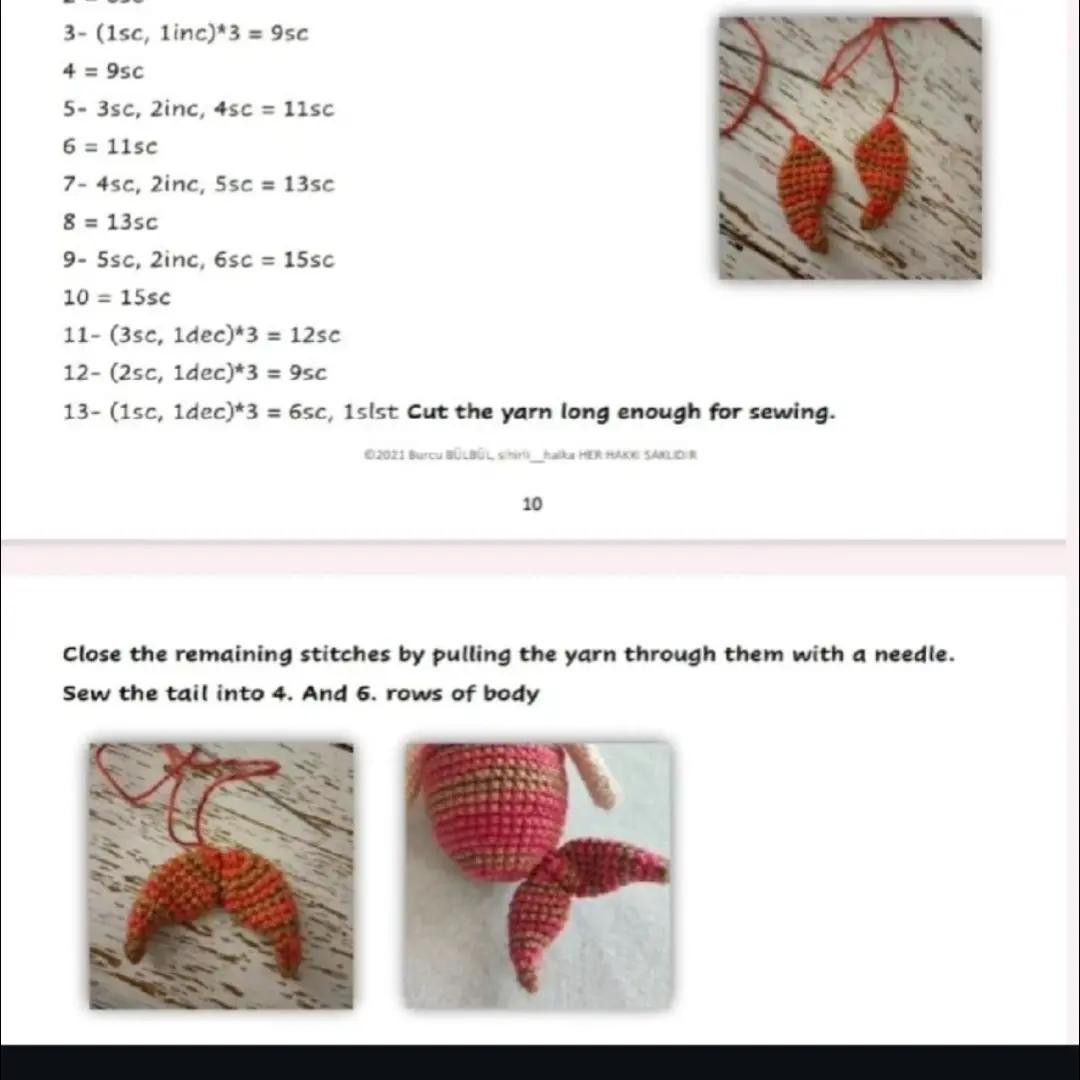 Crochet pattern for a mermaid wearing a jellyfish