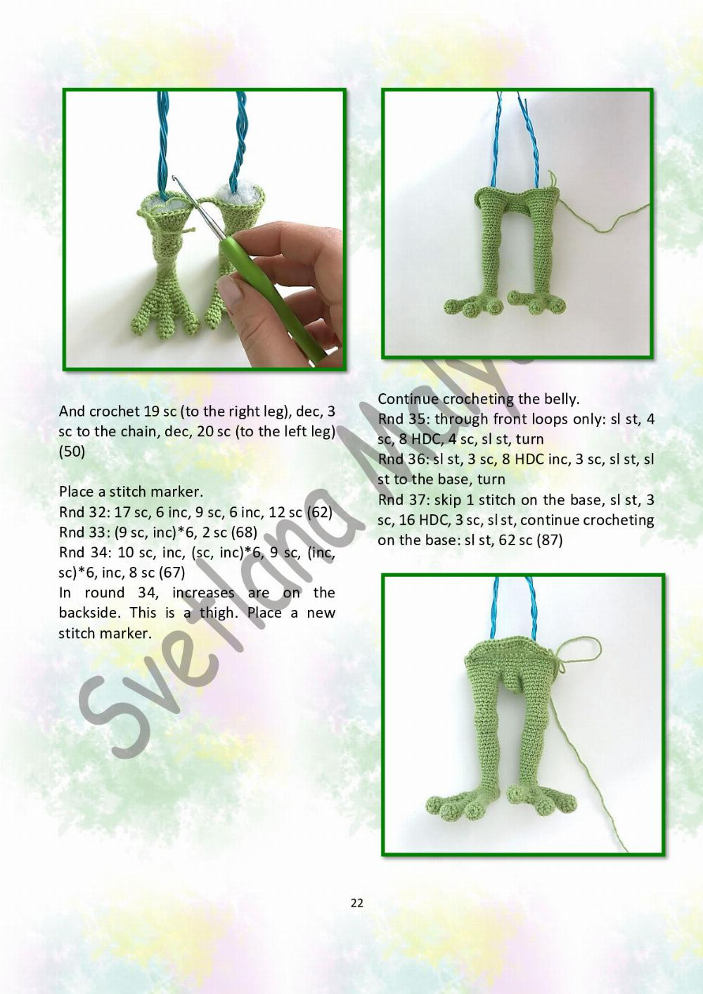 CROCHET PATTERN Funny frog (only crochet hook)