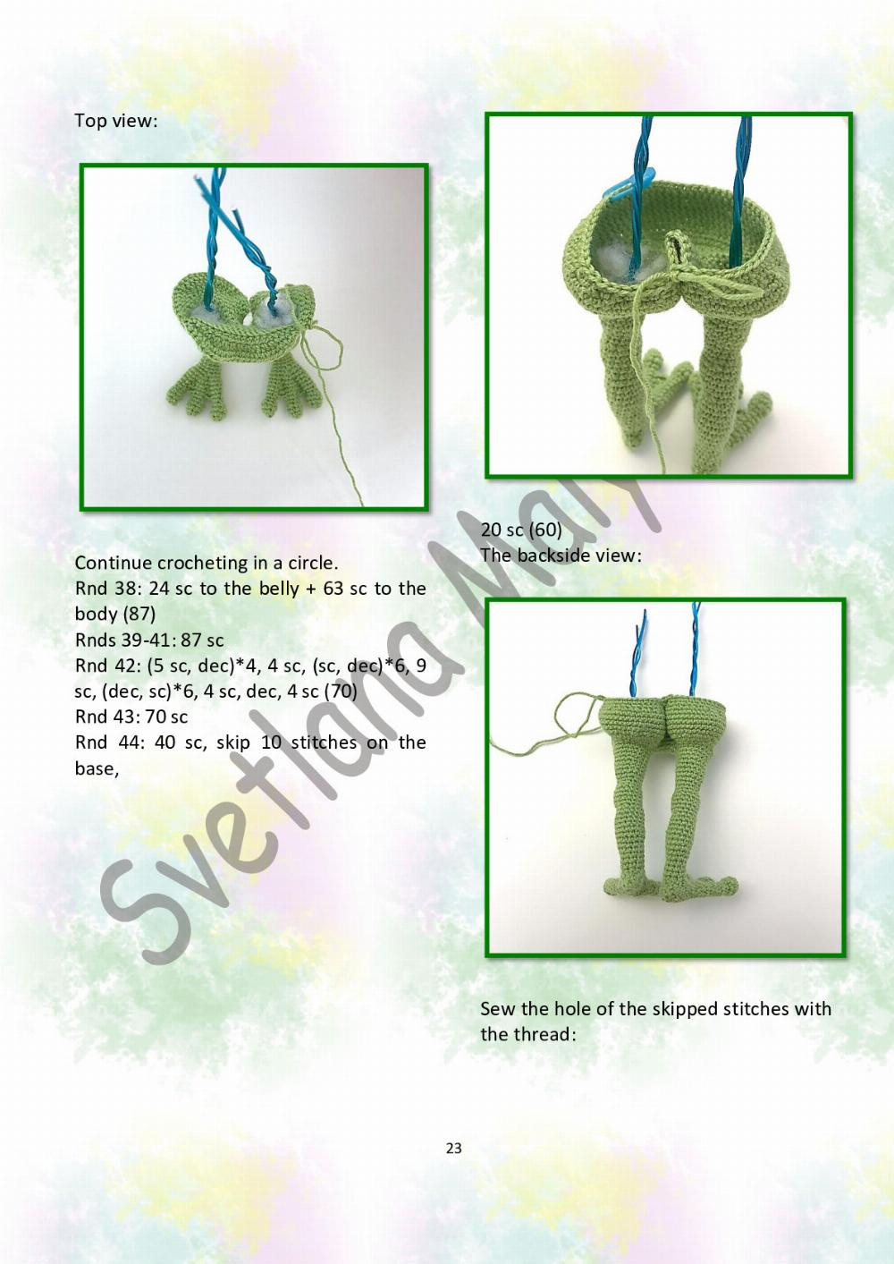 CROCHET PATTERN Funny frog (only crochet hook)