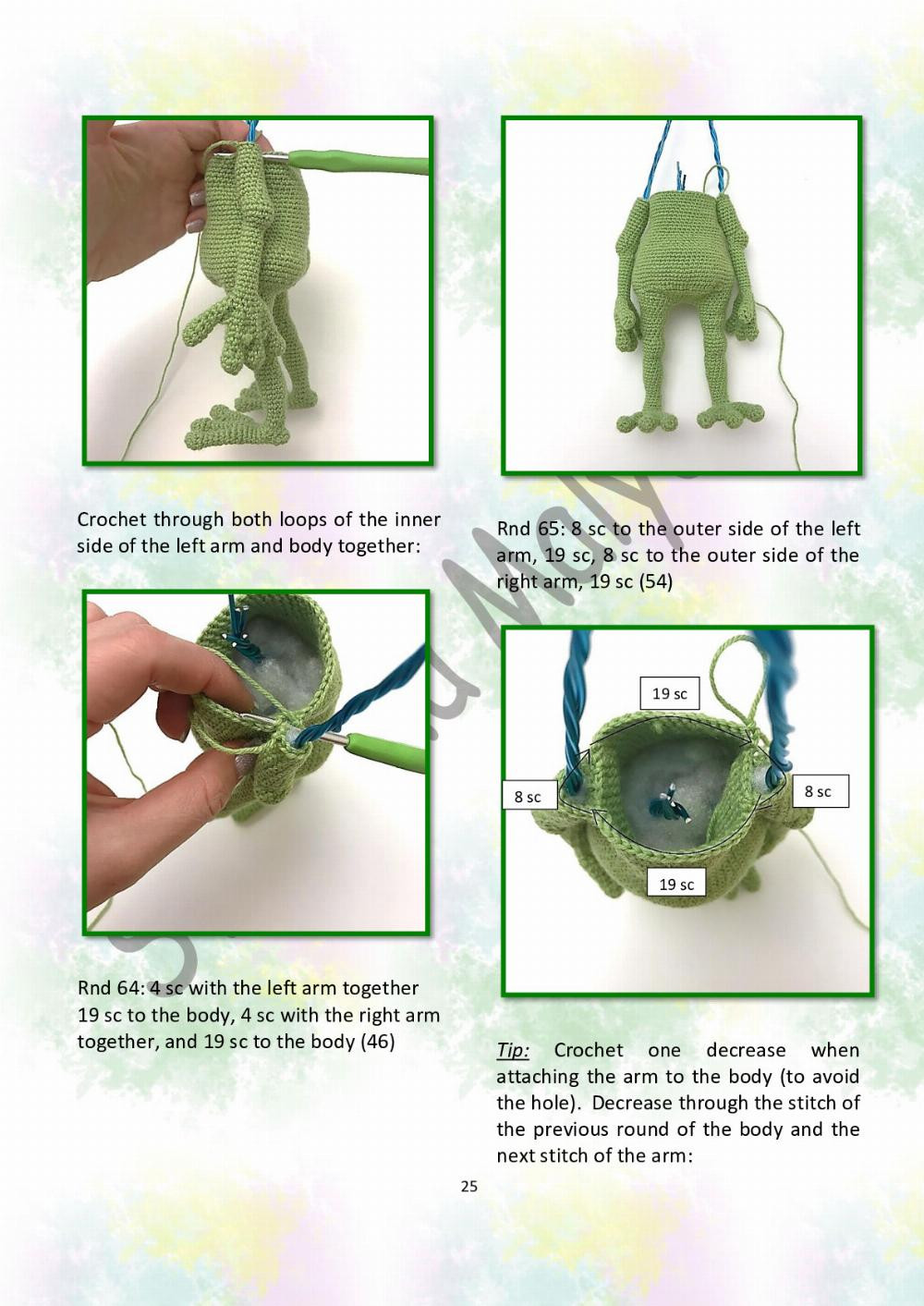 CROCHET PATTERN Funny frog (only crochet hook)