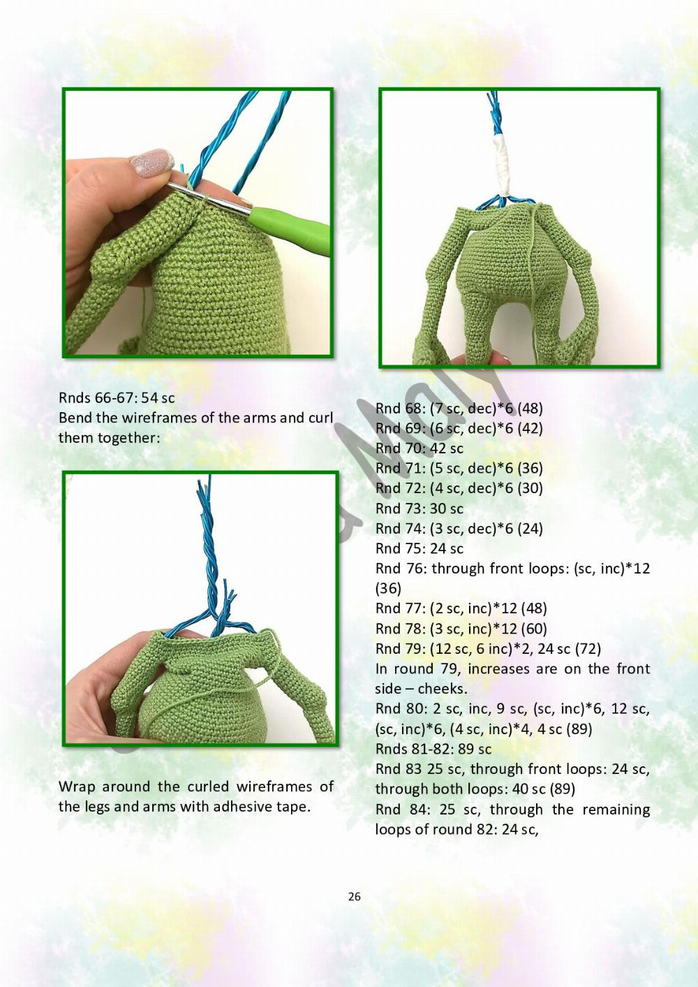 CROCHET PATTERN Funny frog (only crochet hook)