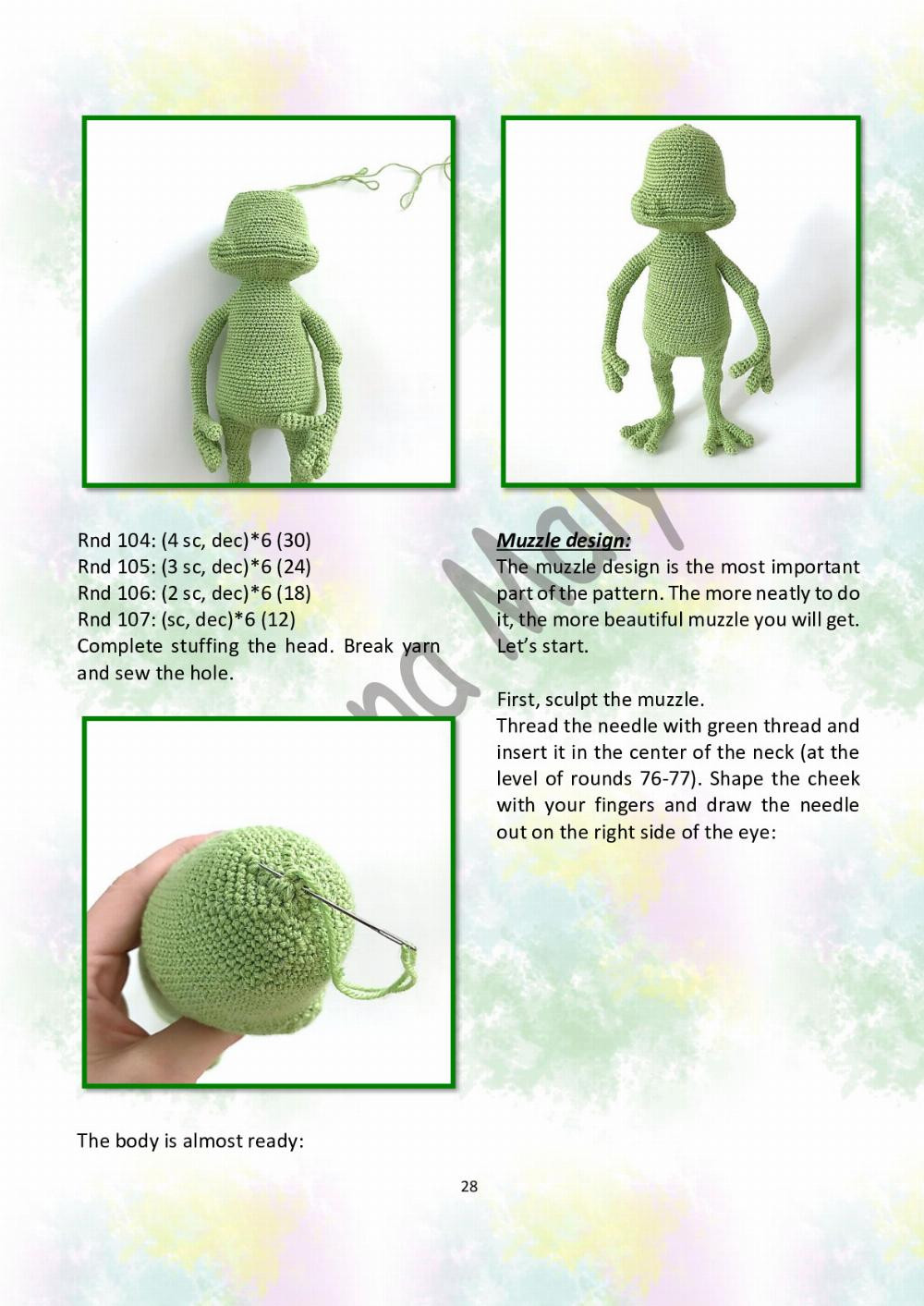 CROCHET PATTERN Funny frog (only crochet hook)