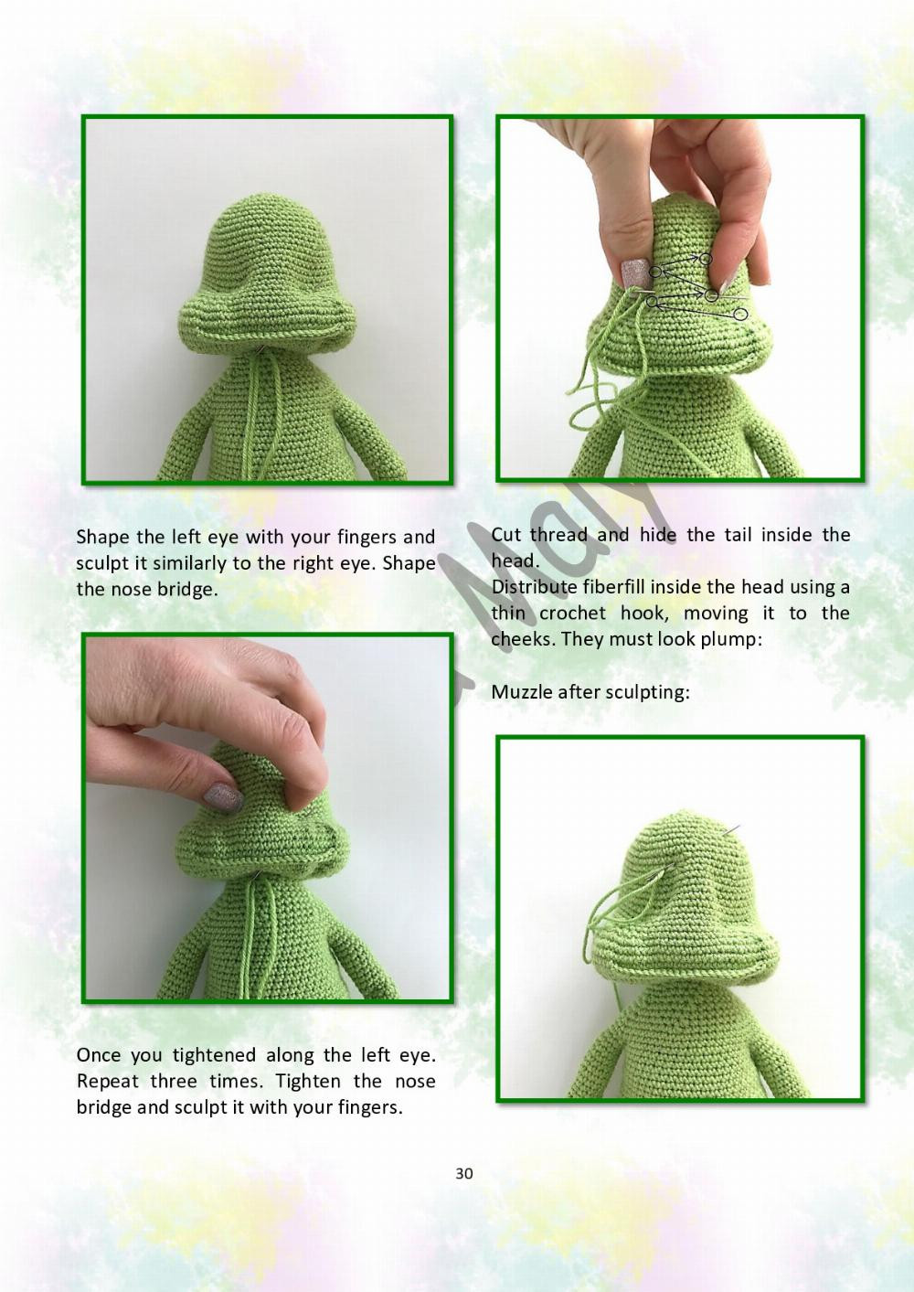 CROCHET PATTERN Funny frog (only crochet hook)