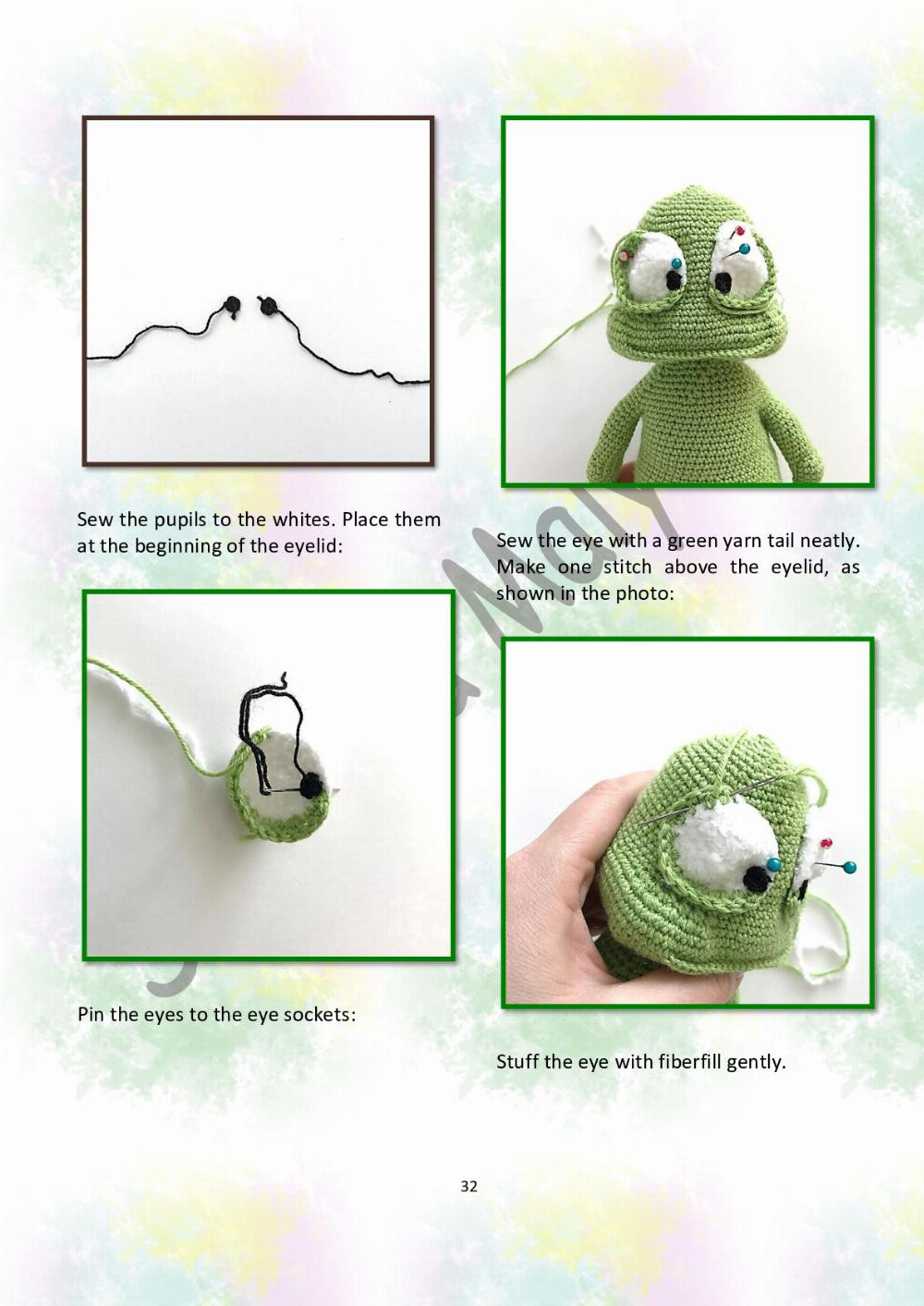 CROCHET PATTERN Funny frog (only crochet hook)