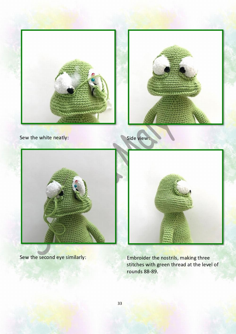 CROCHET PATTERN Funny frog (only crochet hook)